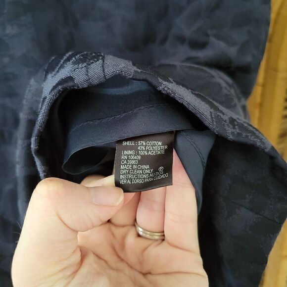 Tahari ASL Navy/Black Sheath Dress Textured Sleeveless Retro 8 Petite - Picture 6 of 8